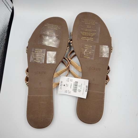 J. Crew Leopard Print Slide Sandals Sz 6 - Picture 5 of 12